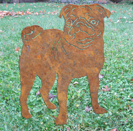 Pug Garden Stake or Wall Hanging