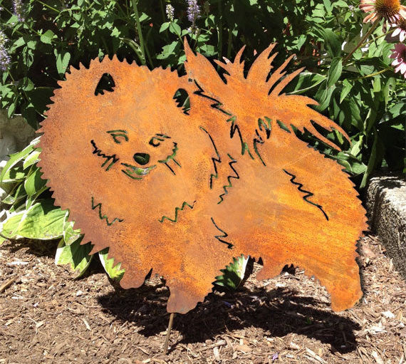Pomeranian Garden Stake or Wall Hanging