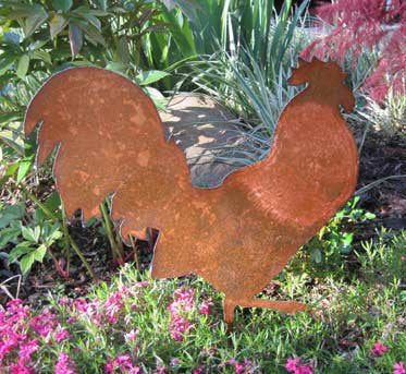Metal Rooster Yard Art or Wall Hanging