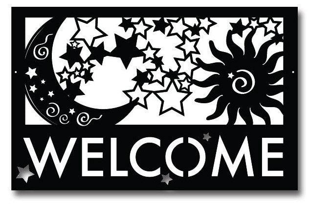Moon, Sun, Stars Welcome Sign