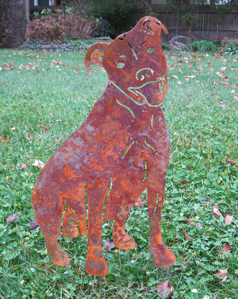 Pit Bull Garden Statue or Dog Wall Art
