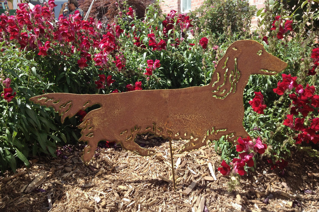 Long Haired Dachshund Statue or Dog Wall Art