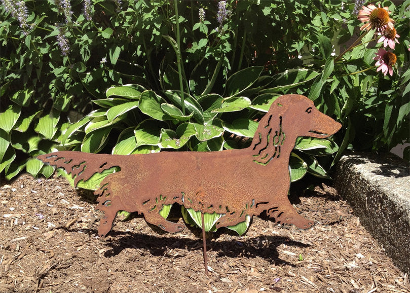 Long Haired Dachshund Statue or Dog Wall Art