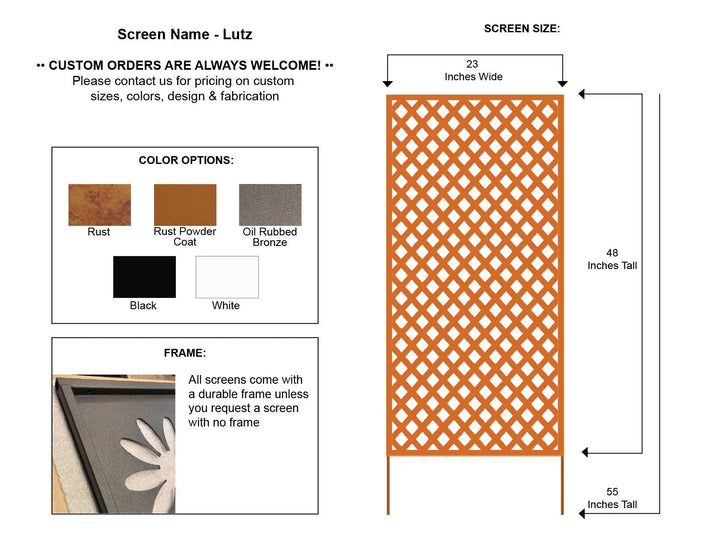 Metal Privacy Screens or Large Metal Wall Art (46" inch)