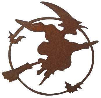 Scary Flying Witch Wall Hanging / Halloween / Metal