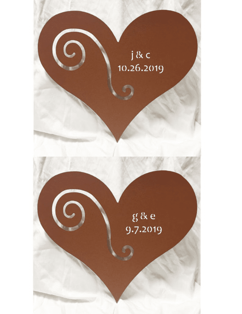 Custom Heart Garden Decoration or Wall Hanging / Personalized Metal Sign