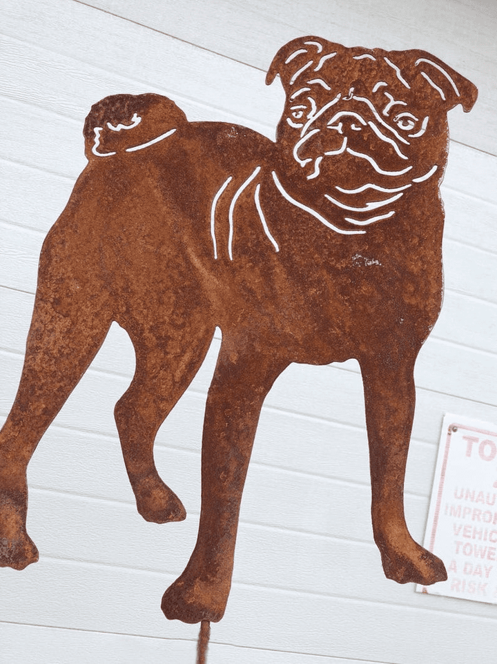 Pug Garden Stake or Wall Hanging