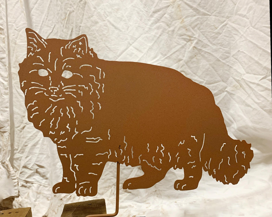 Long Haired Cat Yard Art or Wall Hanging