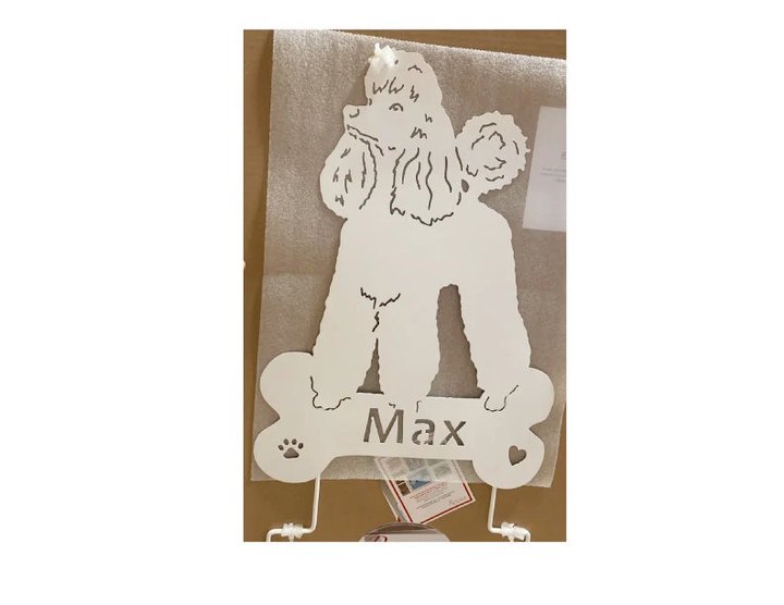 Metal Poodle Sculpture or Dog Wall Art