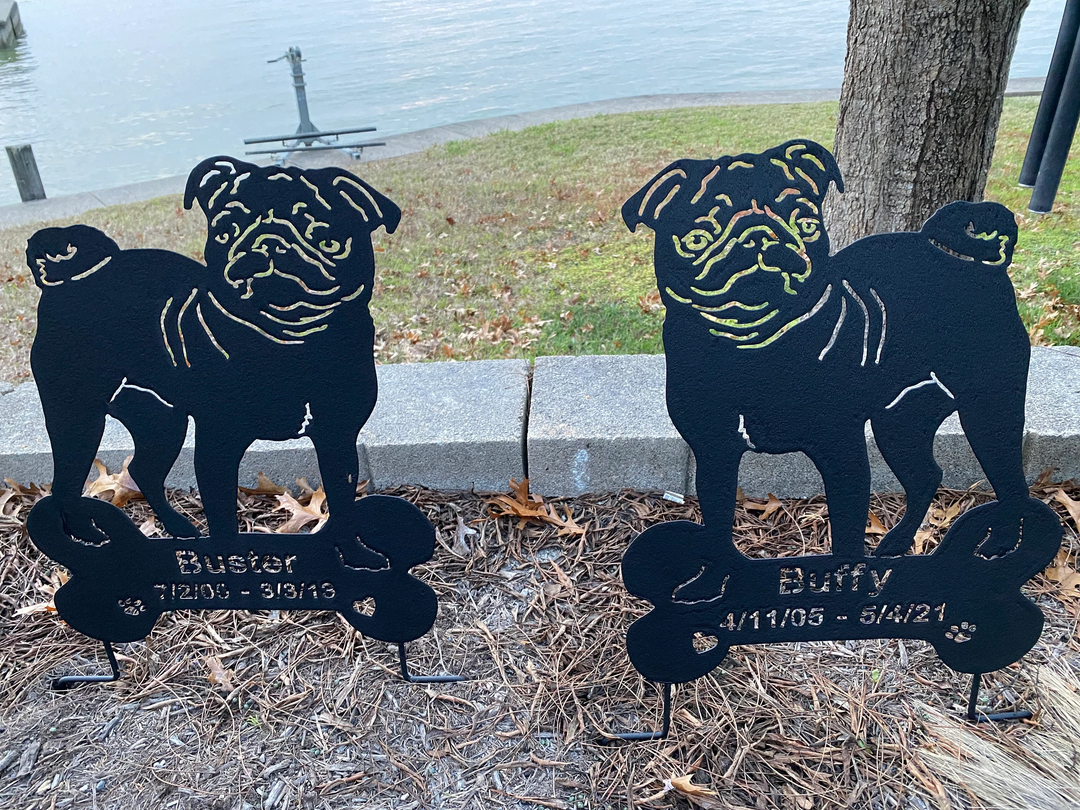 Pug Garden Stake or Wall Hanging