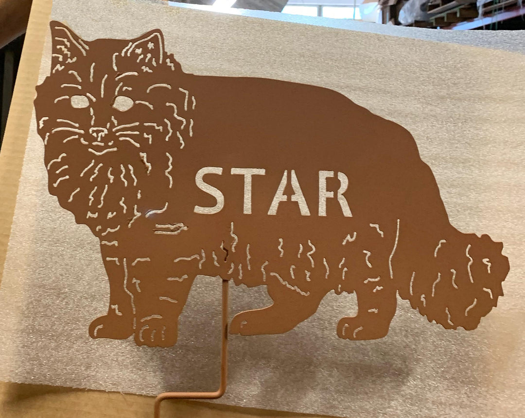 Long Haired Cat Yard Art or Wall Hanging