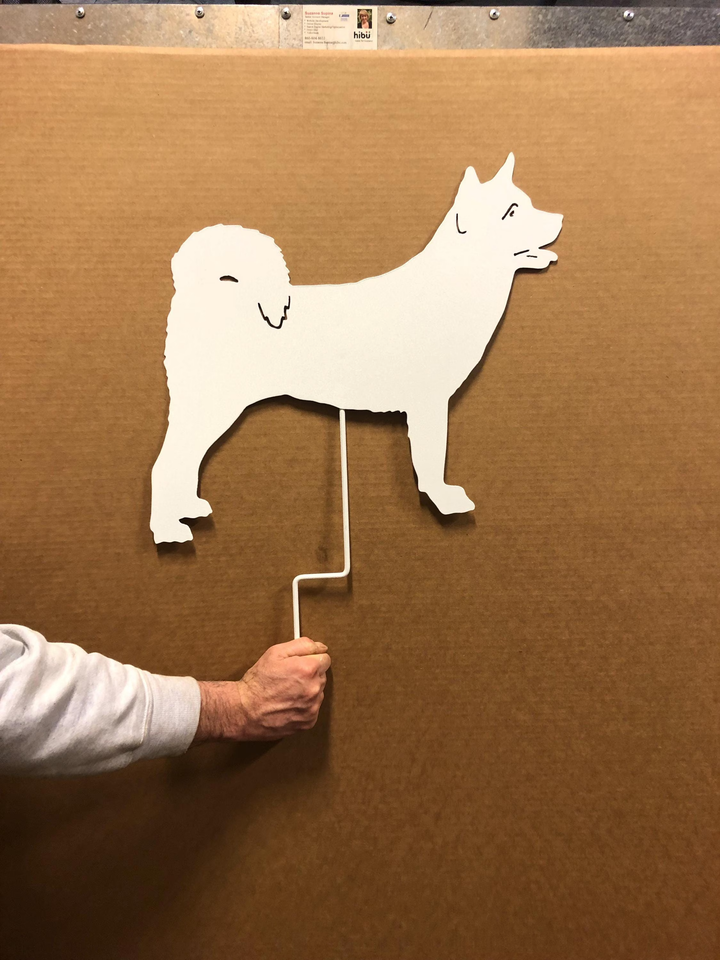 Japanese Akita Garden Stake or Wall Hanging