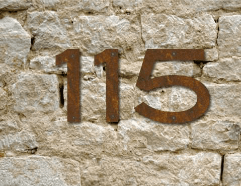 Metal House Numbers or Letters - 2 to 8 Inches (Set of 5) Blair