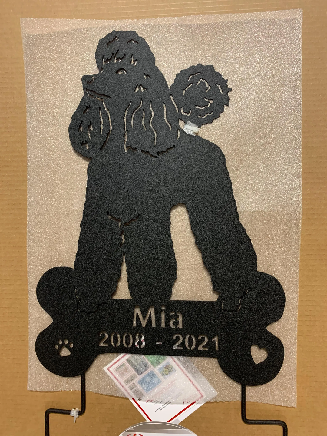 Metal Poodle Sculpture or Dog Wall Art
