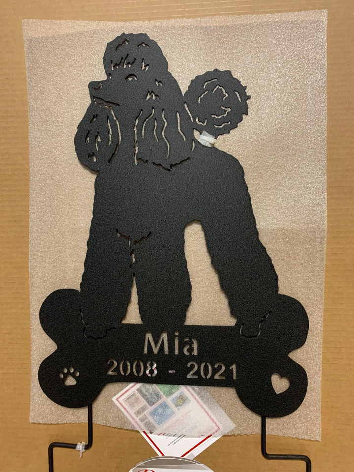 Metal Poodle Sculpture or Dog Wall Art