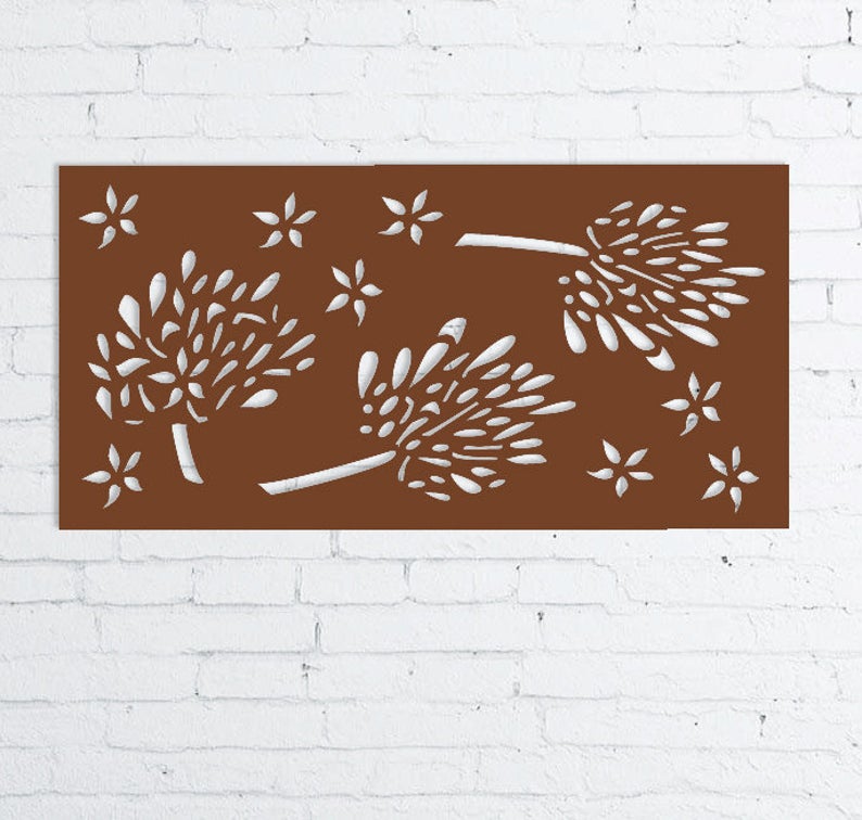 Privacy Screens Outdoor or Large Metal Wall Art (46" Inch)