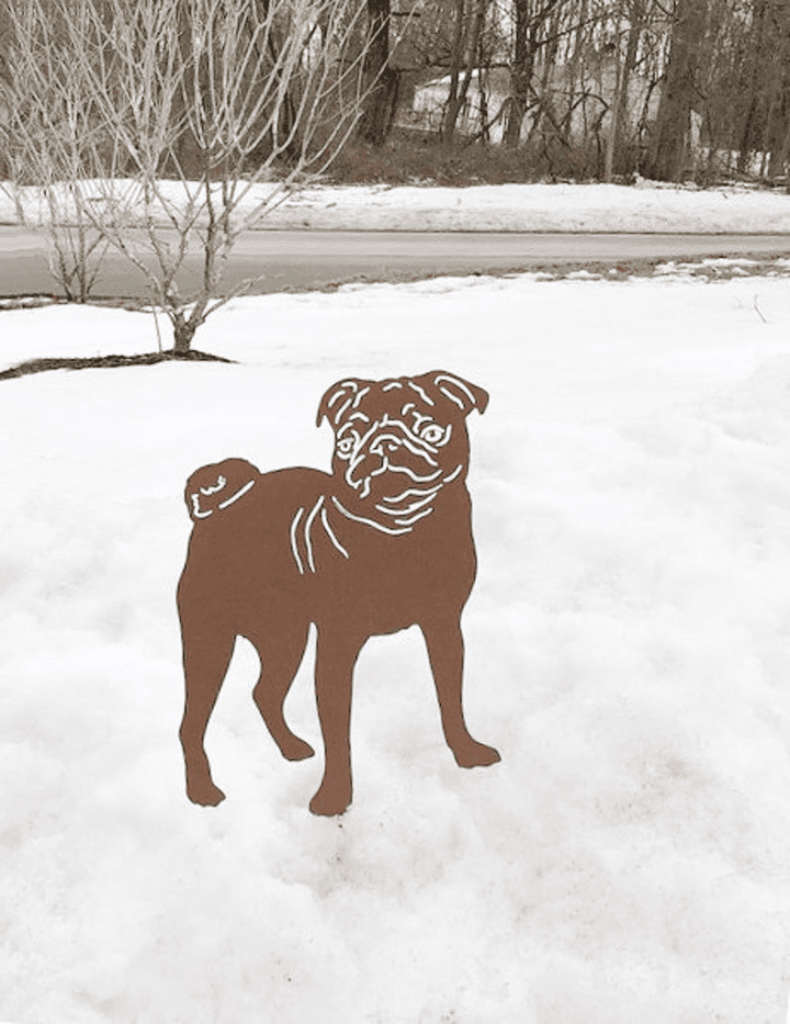 Pug Garden Stake or Wall Hanging