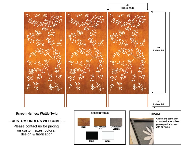 Metal Privacy Screens / Metal Wall Hanging (46" Inch)