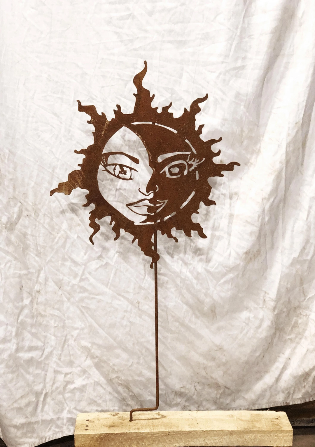 Sun Moon Garden Stake or Hanging Decoration