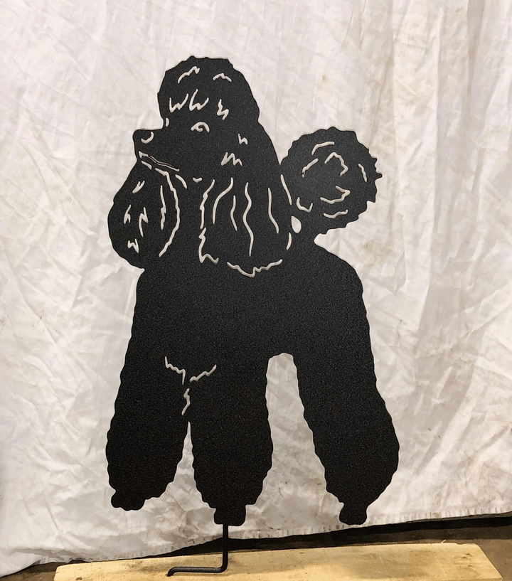 Metal Poodle Sculpture or Dog Wall Art