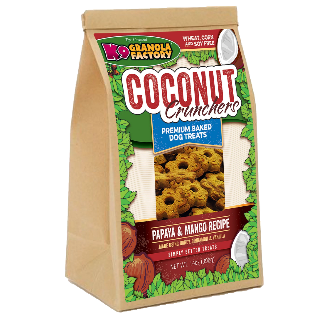 K9 Granola Factory Coconut Crunchers, Papaya &amp; Mango Recipe Dog Treats (14oz)