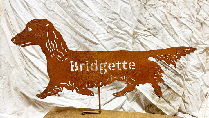 Long Haired Dachshund Statue or Dog Wall Art