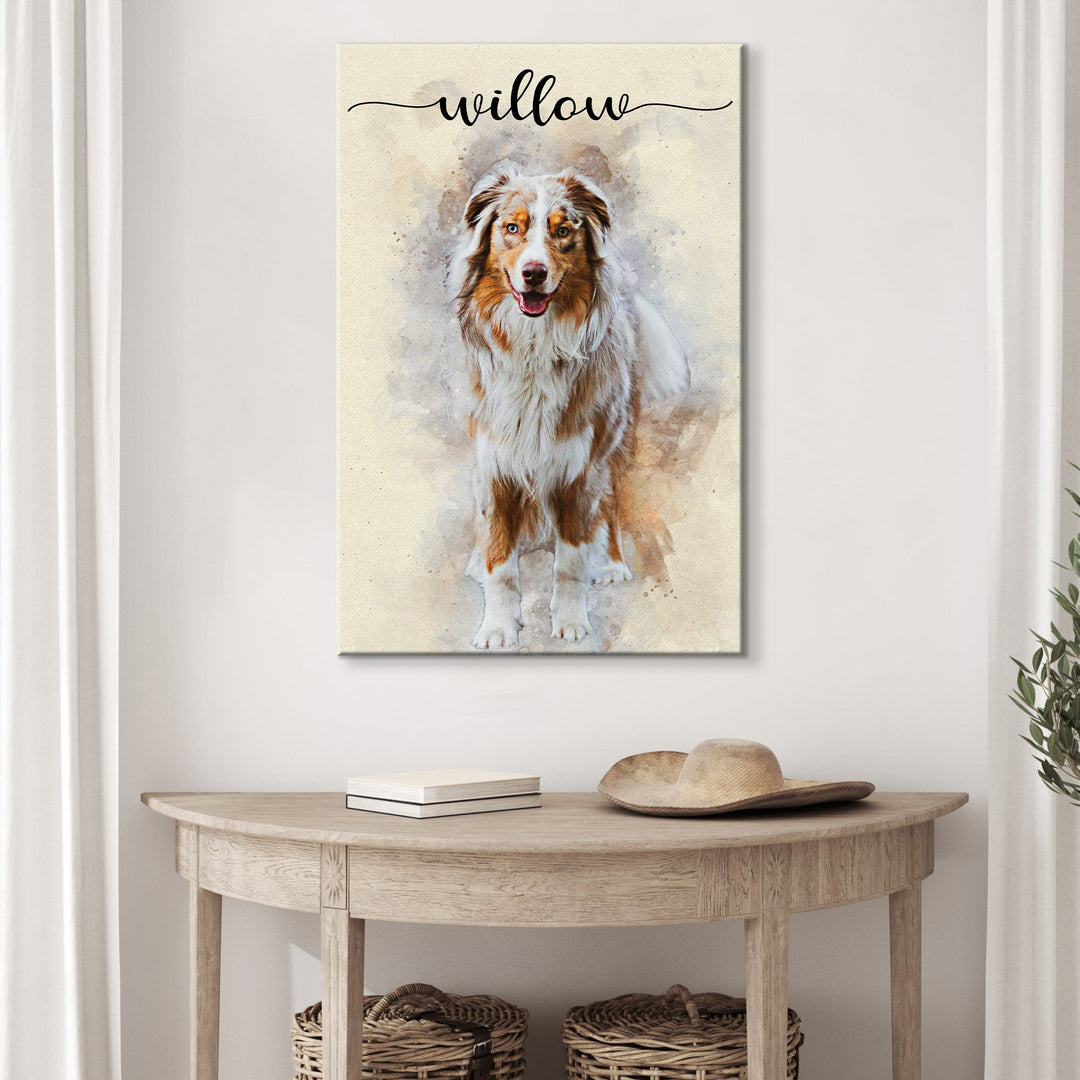 Pet Memorial Watercolor Portrait Sign II
