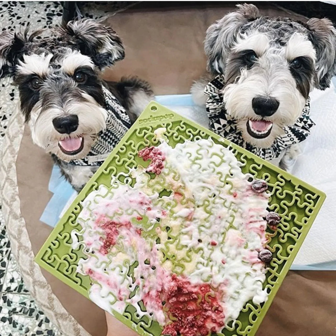 Jigsaw Puzzle eMat - Enrichment Lick Mat for Dogs and Cats | eMat Enrichment Toy for Anxiety Relief | USA Made