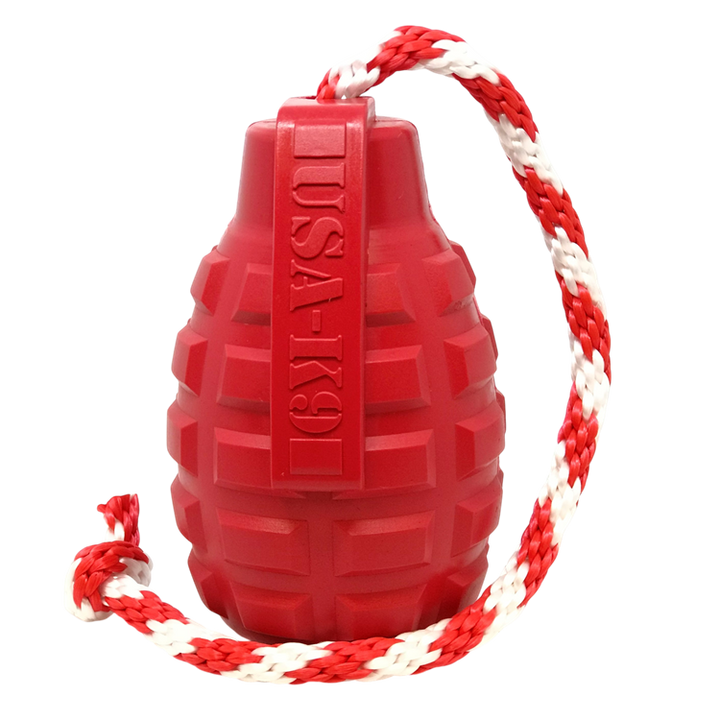 USA-K9 Grenade Rubber Dog Chew Toy | K9 Handler Reward Toy | USA Made