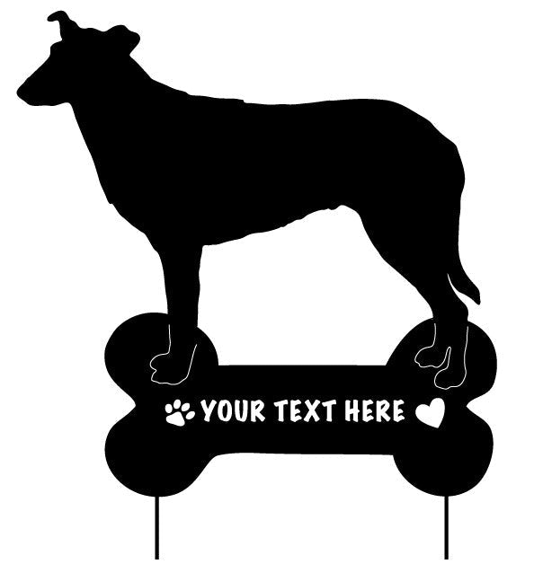 Smooth Collie Garden Stake or Wall Hanging