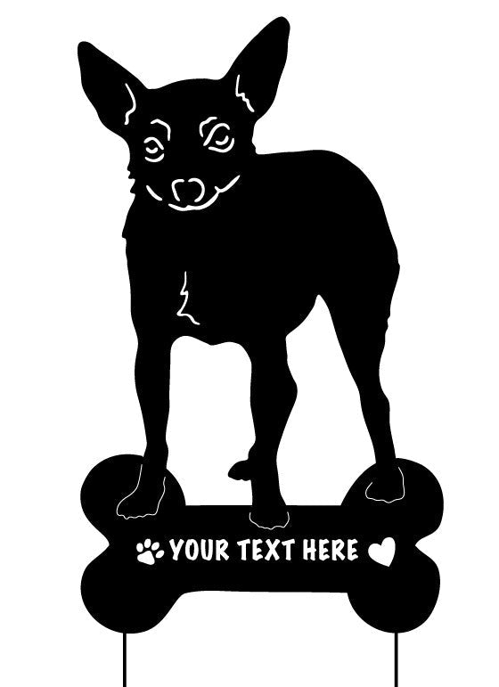 Toy Fox Terrier Garden Stake or Wall Hanging
