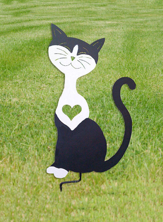 Tuxedo Cat Garden Stake or Wall Hanging