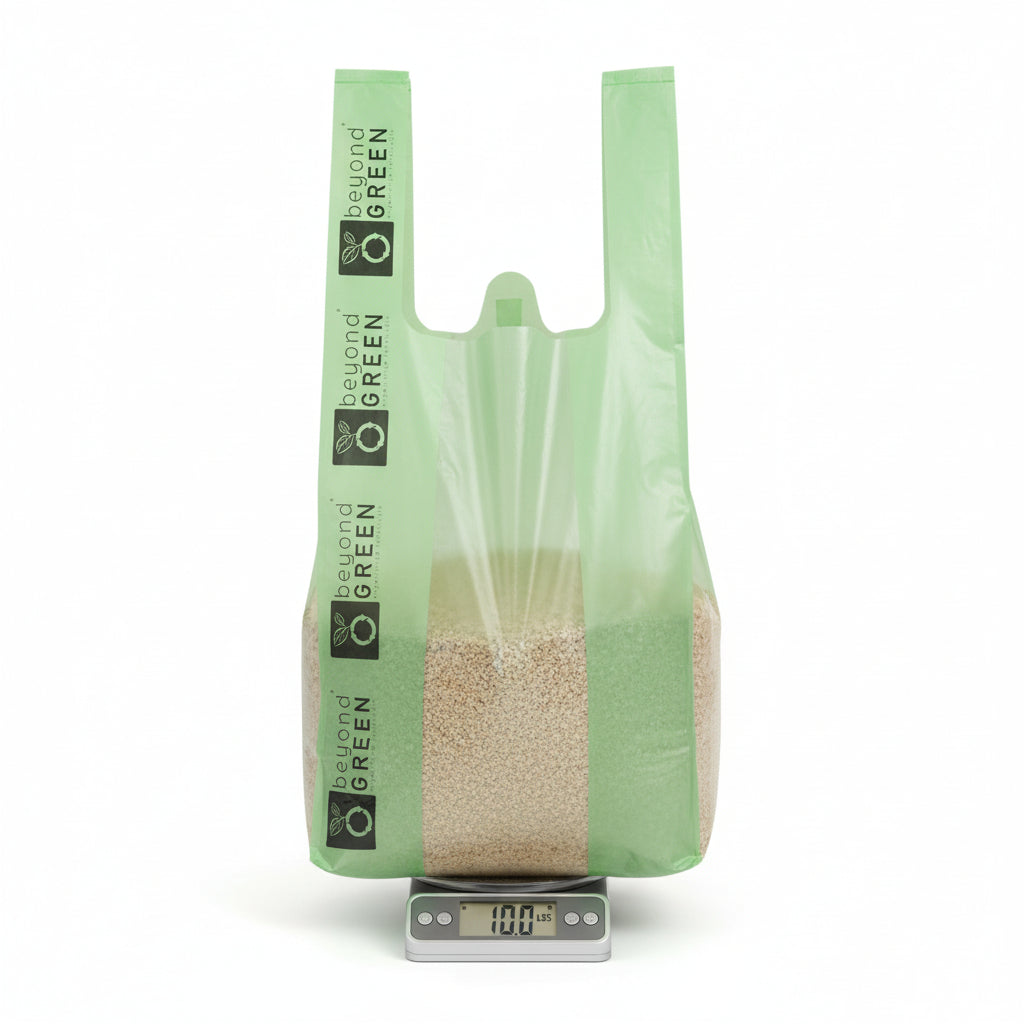 Green Cat Litter Bags – 8" x 16" with 5" Gusset &amp; Handles – Made in USA