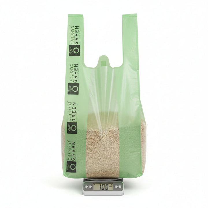 Green Cat Litter Bags – 8" x 16" with 5" Gusset &amp; Handles – Made in USA